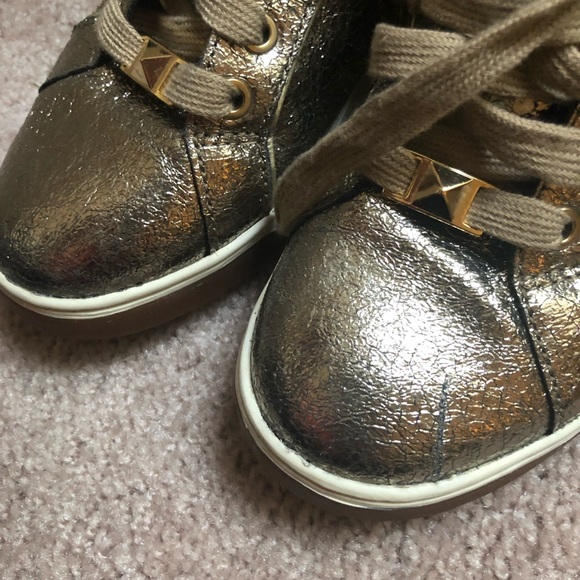 Michael Kors Metallic Hi-Top Sneakers Sz 7.5 - Picture 3 of 6